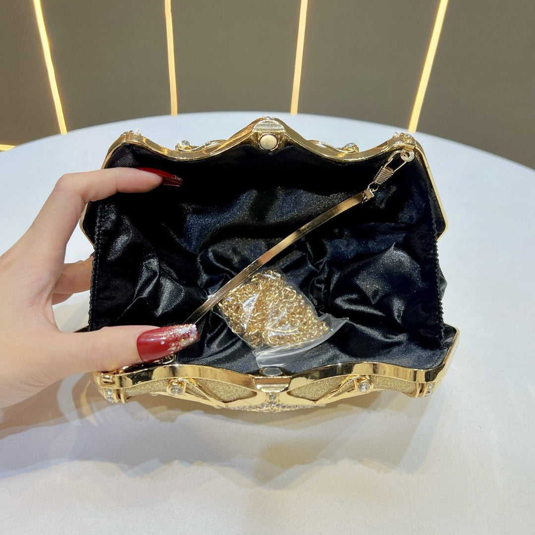 Floral-Inspired Rhinestone Evening Clutch