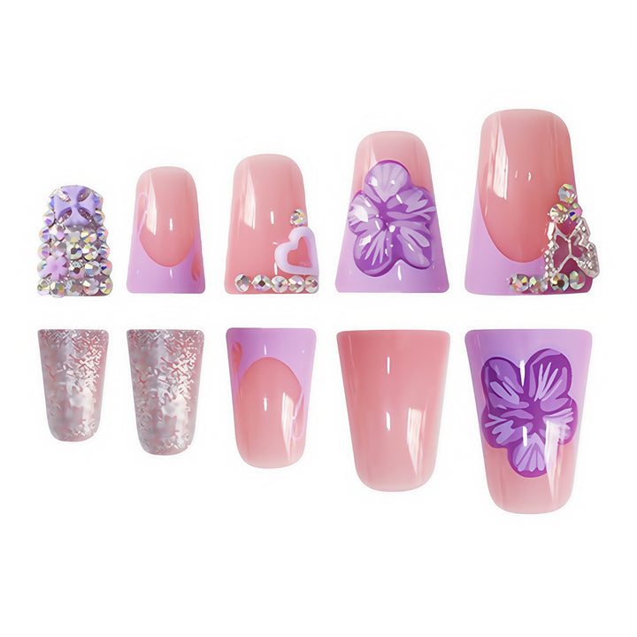 Decorative Floral Press-On Nails Stornfield