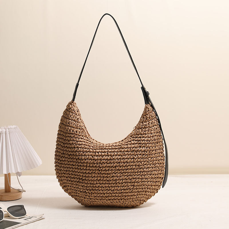 Handmade Hobo Bag Made of Natural Raffia Material Stornfield
