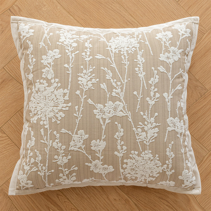 Fluffy decorative pillow with floral pattern