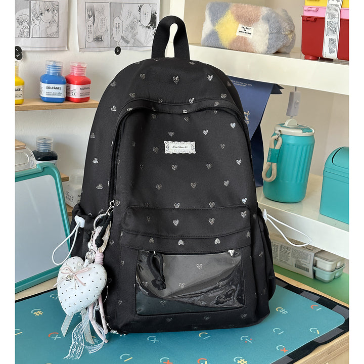 Heart-Print Stylish Backpack Stornfield