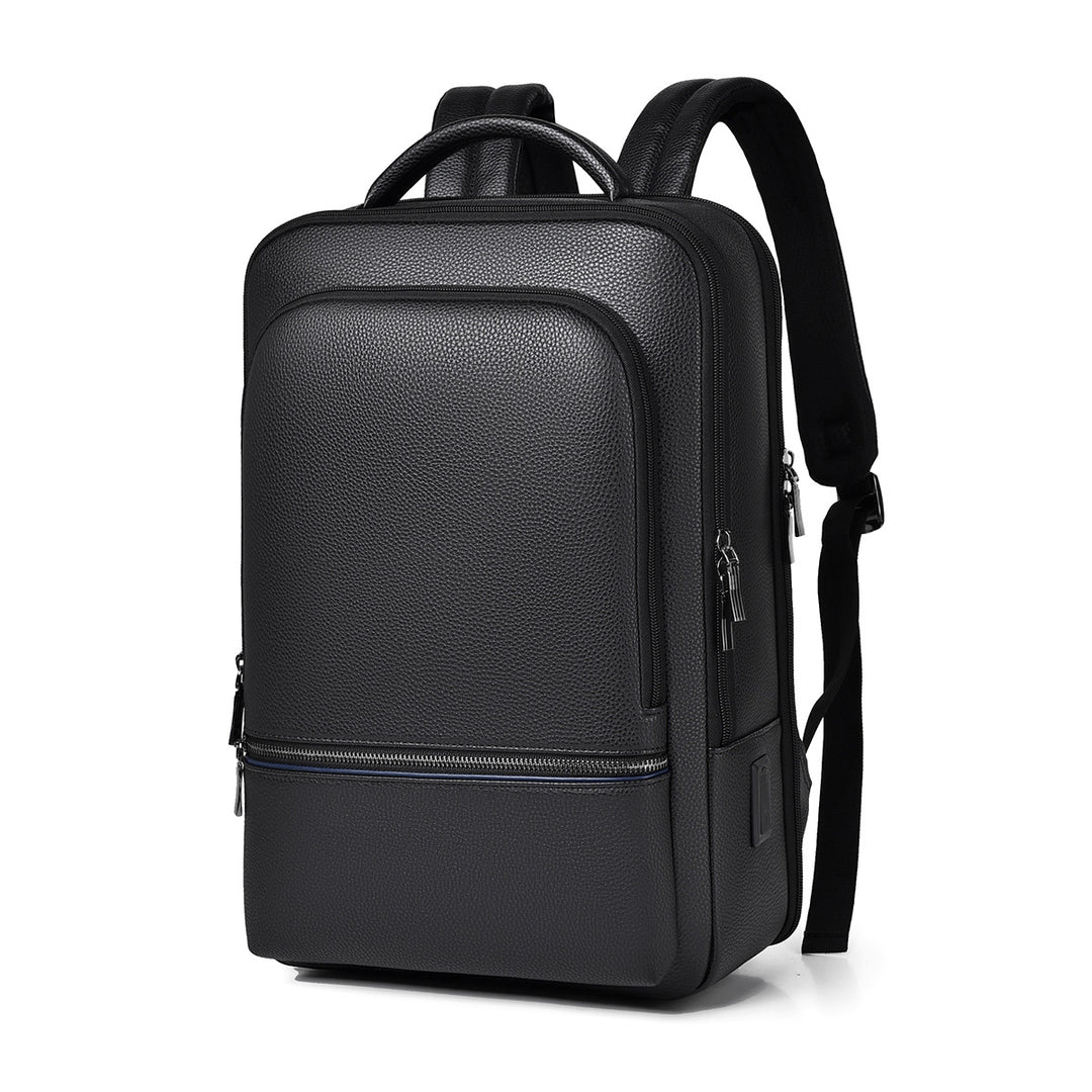 Sleek Leather Laptop Backpack Stornfield