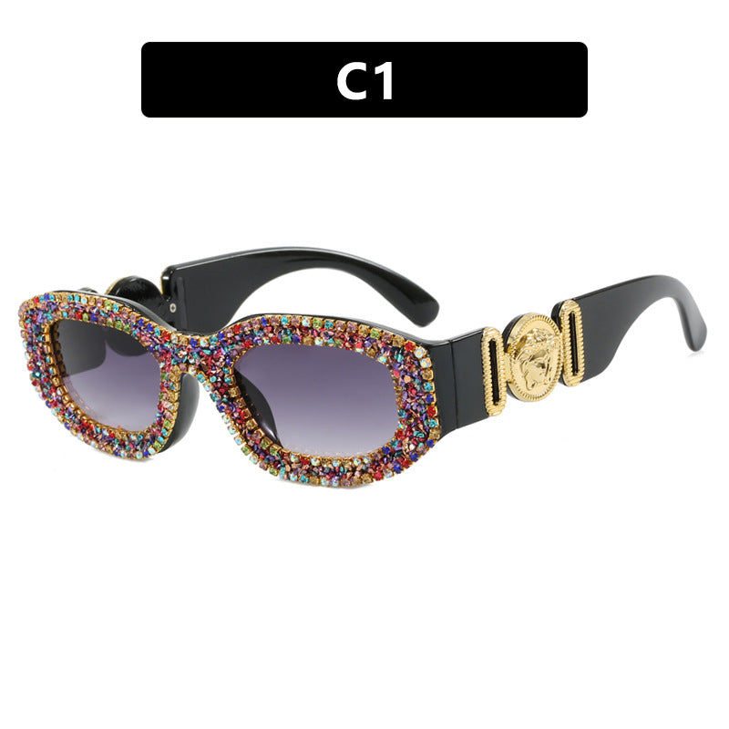 Women's extravagantly designed sunglasses with rhinestone-studded frame Stornfield