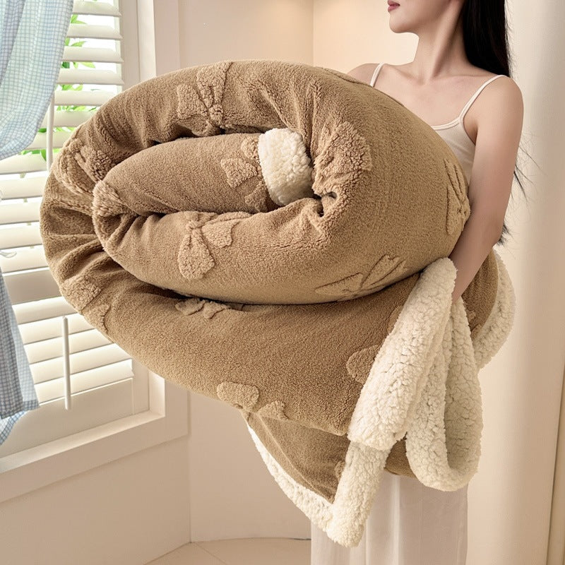 Plush Embroidered Throw Blanket