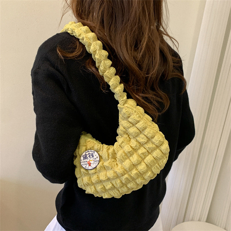 Textured Knitted Shoulder Handbag