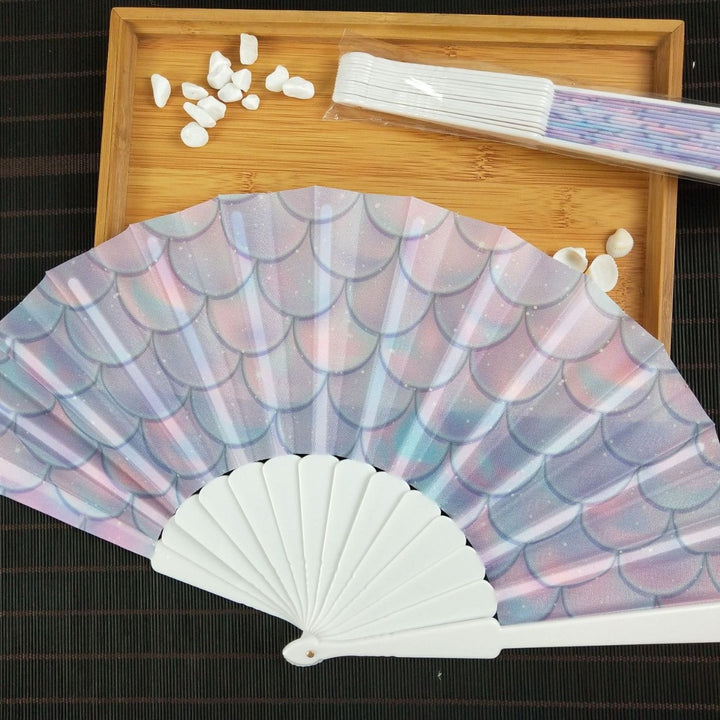 Ladies decorative fan with shimmering shell pattern Stornfield