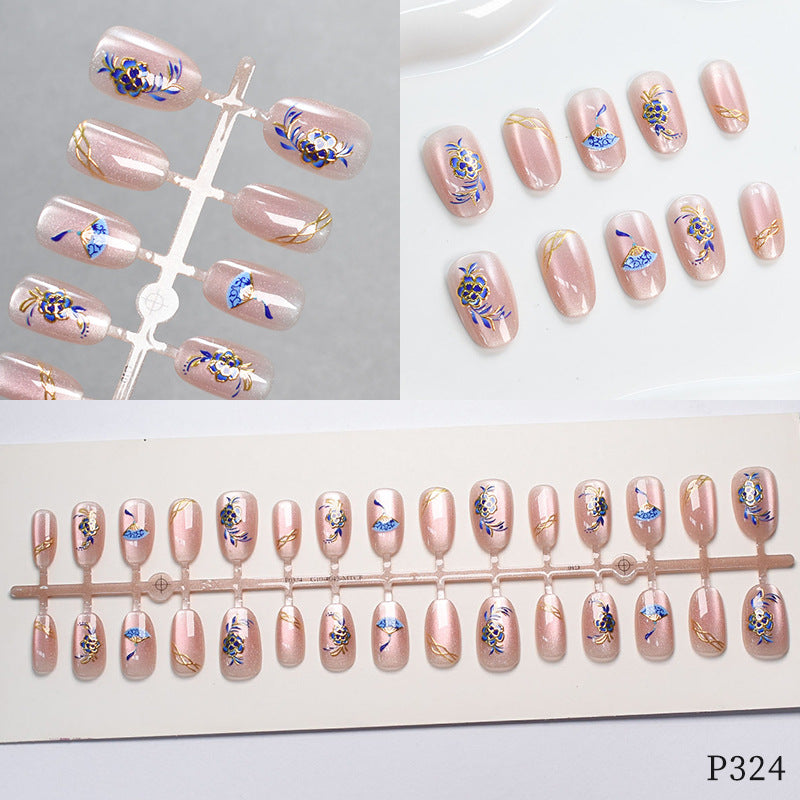 Floral Design Press-On Nail Tips Stornfield