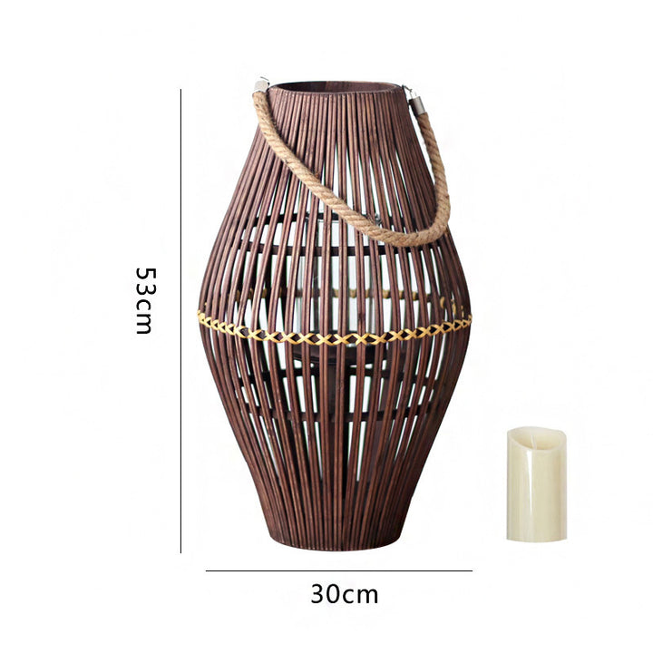 Rustic Rattan Lantern Stornfield