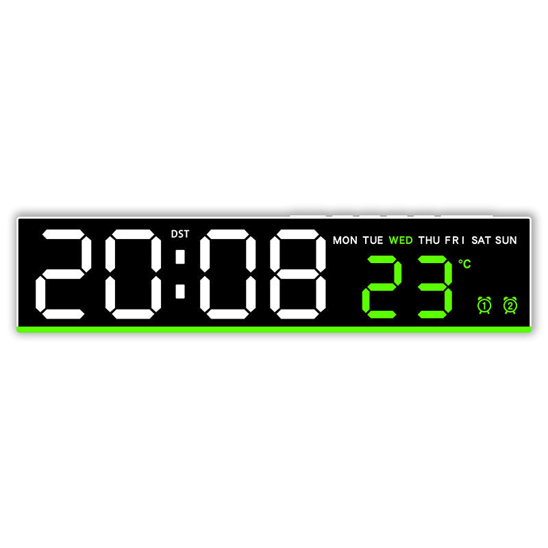 Digital wall clock with large LED digits and temperature display Stornfield