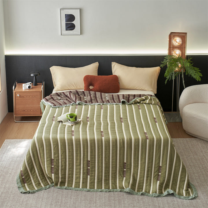 Quilted Cartoon Cotton Duvet Cover Set with Soft Reversible Sherpa Lining