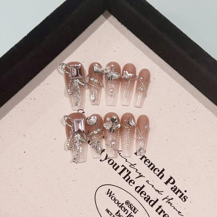 Glamorous Rhinestone-Embellished Press-On Nail Art Kit