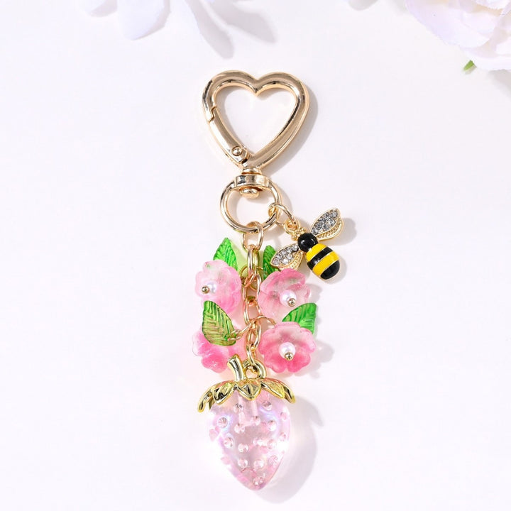 Keychain with Fruity Strawberry Design Stornfield