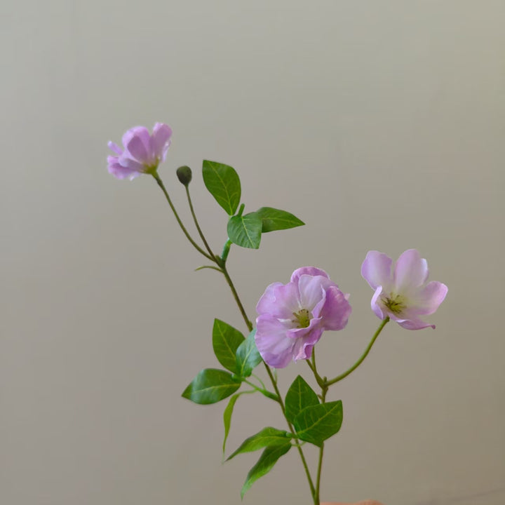 Faux Floral Stem with Lifelike Blooms