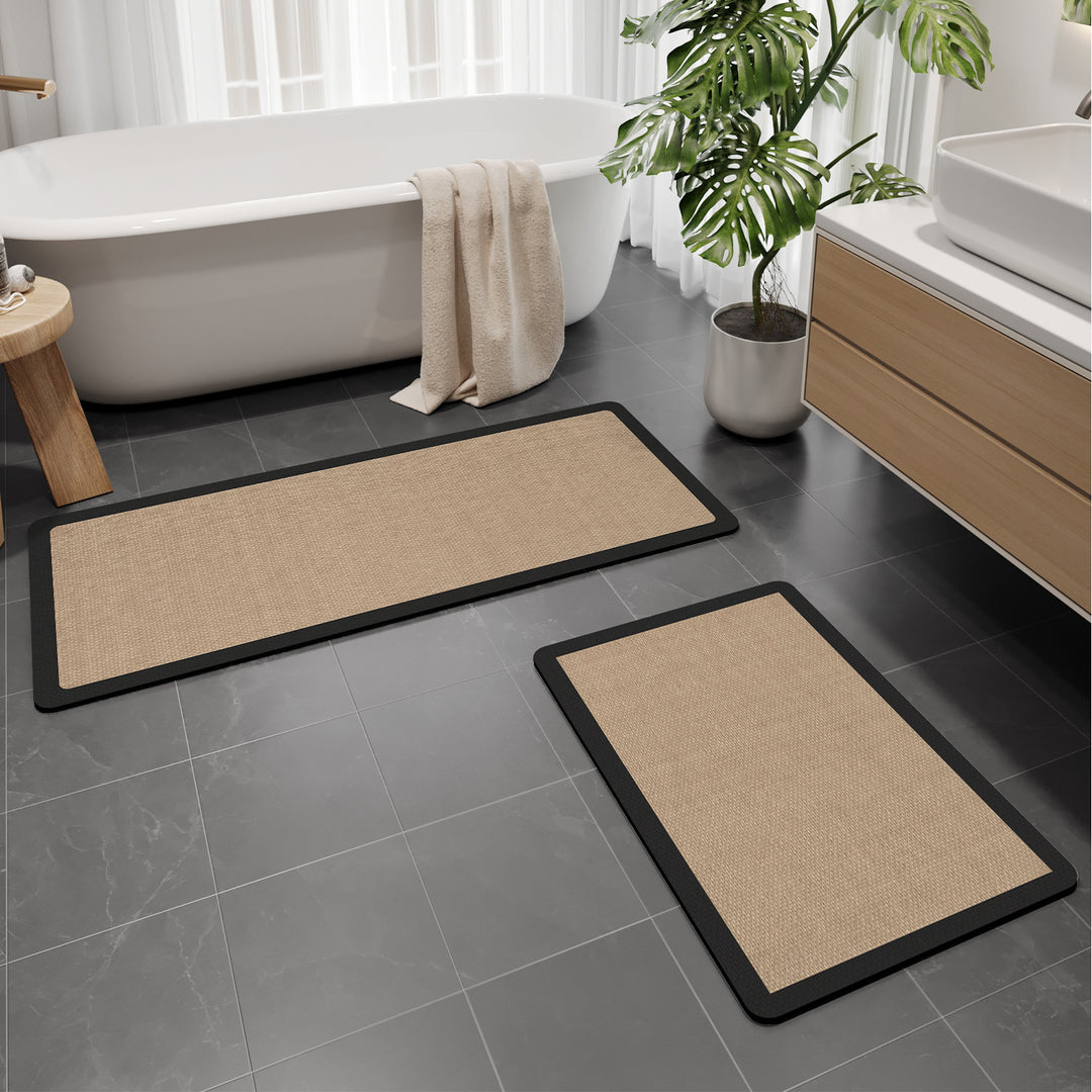Soft Textured Bathroom Mat Set