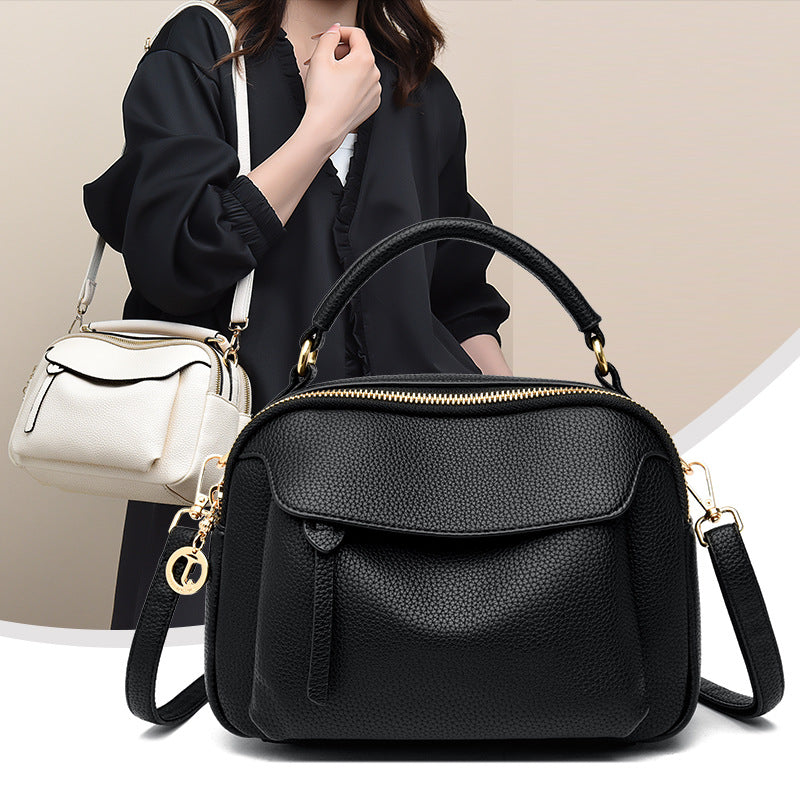 Classic Textured Leather Crossbody Bag