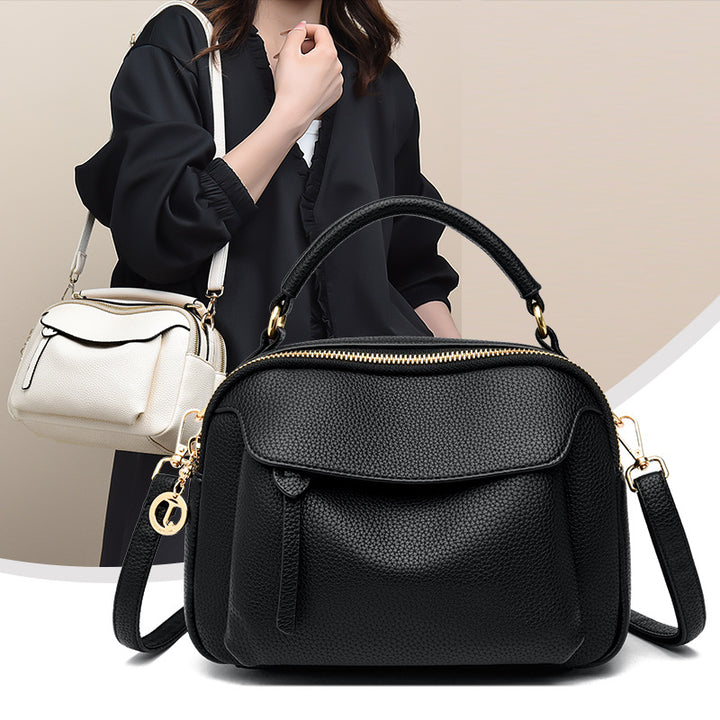 Classic Textured Leather Crossbody Bag