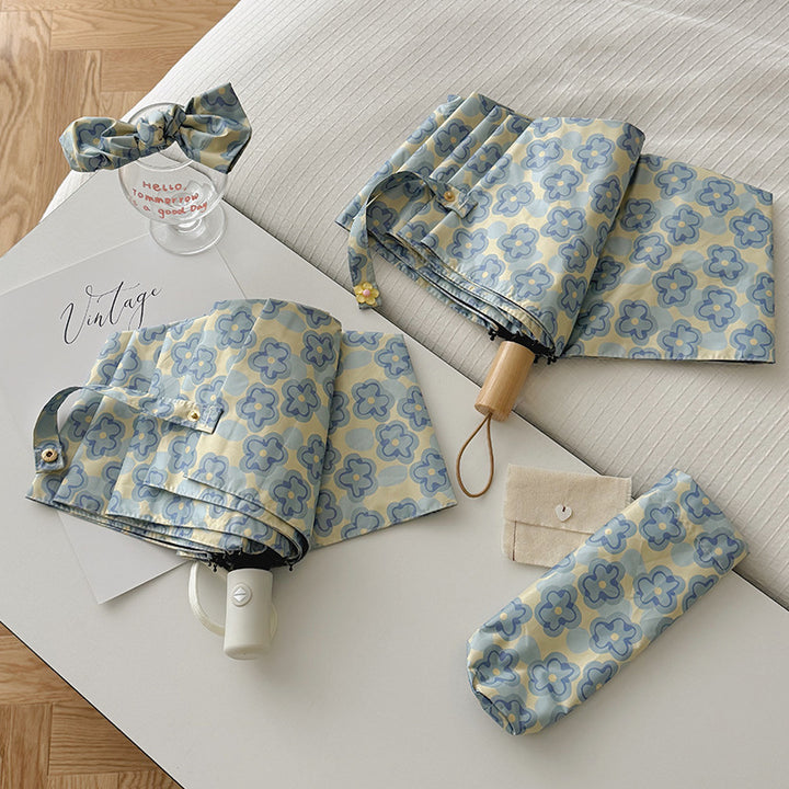 Ladies Collapsible Umbrella with Elegant Floral Pattern Stornfield