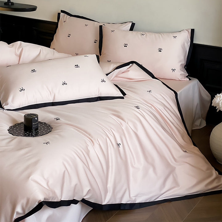Luxury Embroidered Cotton Sateen Duvet Cover Set