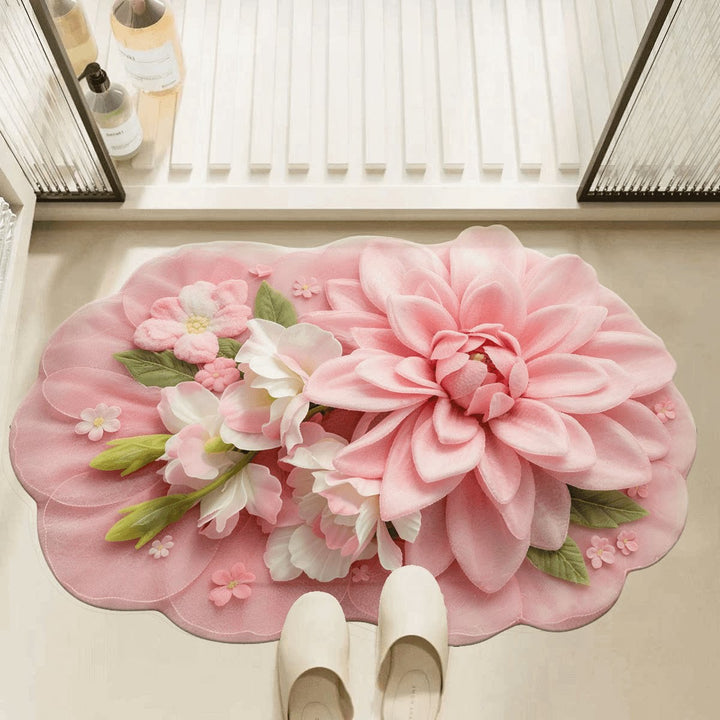 Luxurious Floral Pattern Bath Mat