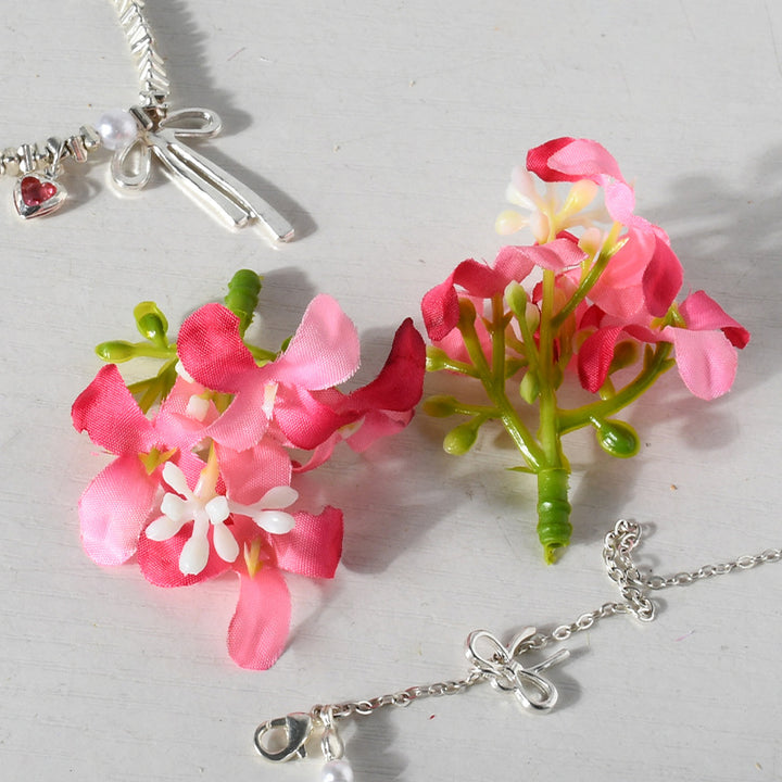 Floral Accent  Hair Clips