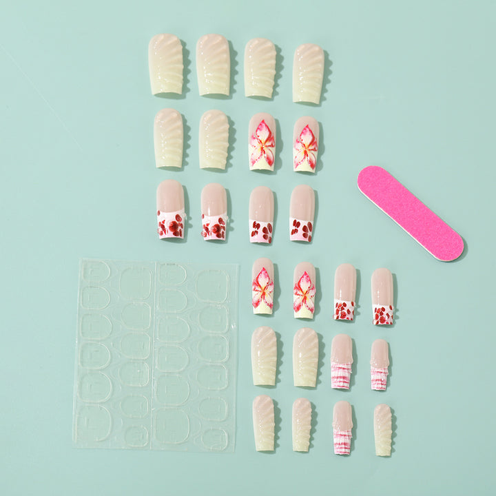 Artificial Nails Set with Elegant Floral Designs Stornfield