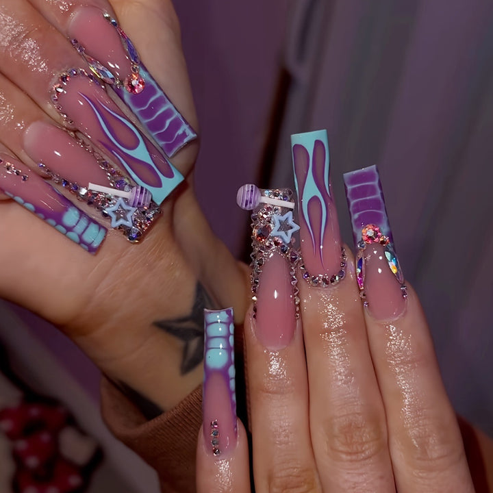 Artistic Long Nail Art Extensions Stornfield
