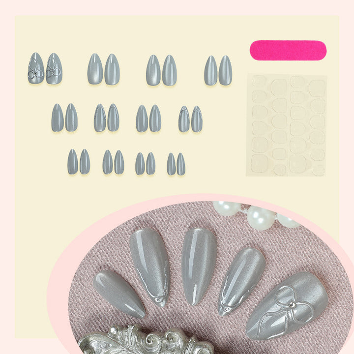 Nail art set with elegant silver accents Stornfield