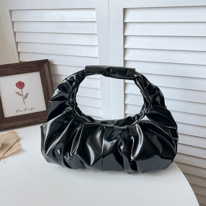 Ruffled Metallic Handbag