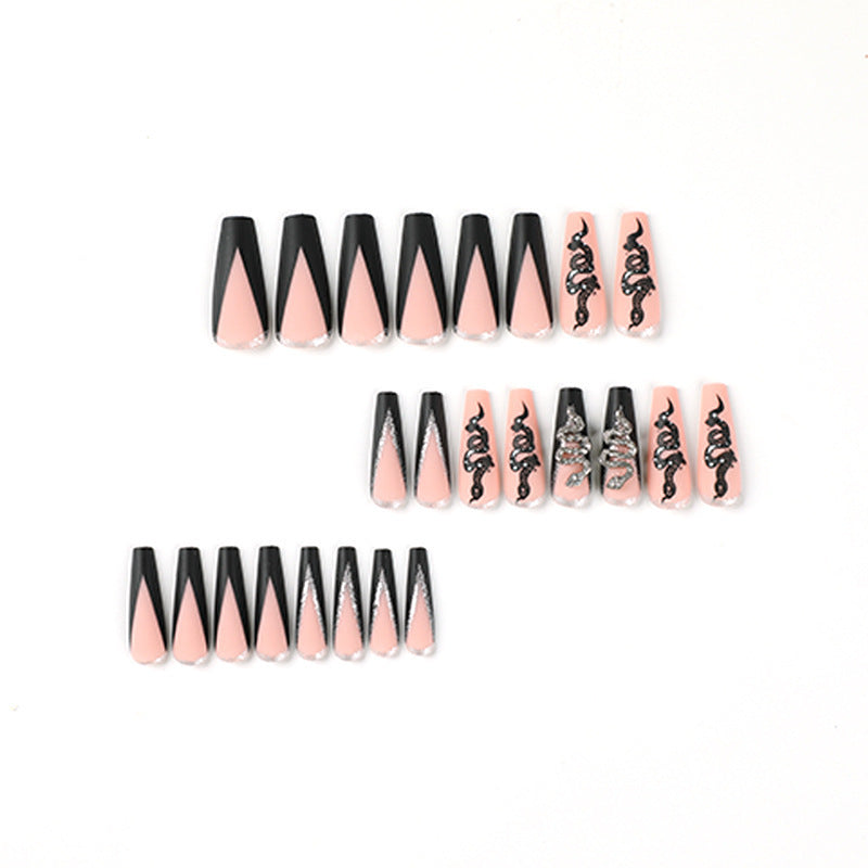 Glamorous Snake-Inspired Press-On Nail Set