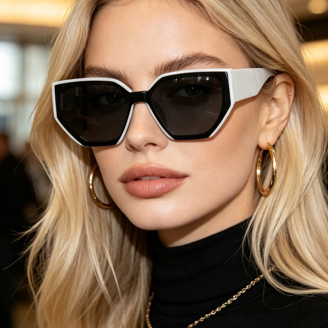 Women's fashionable oversized sunglasses with trendy hexagon design Stornfield