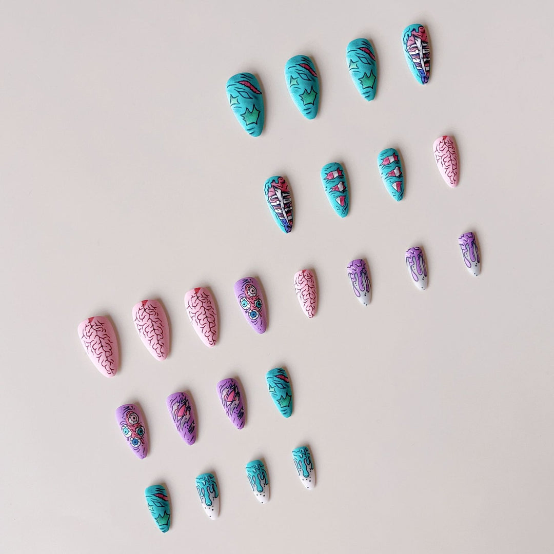 Creative nail art set with colorful 3D designs Stornfield