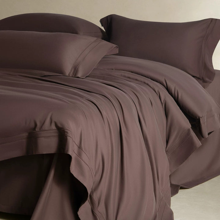 Brushed Microfiber Sateen Duvet Cover Set with Double-Stitch Hem