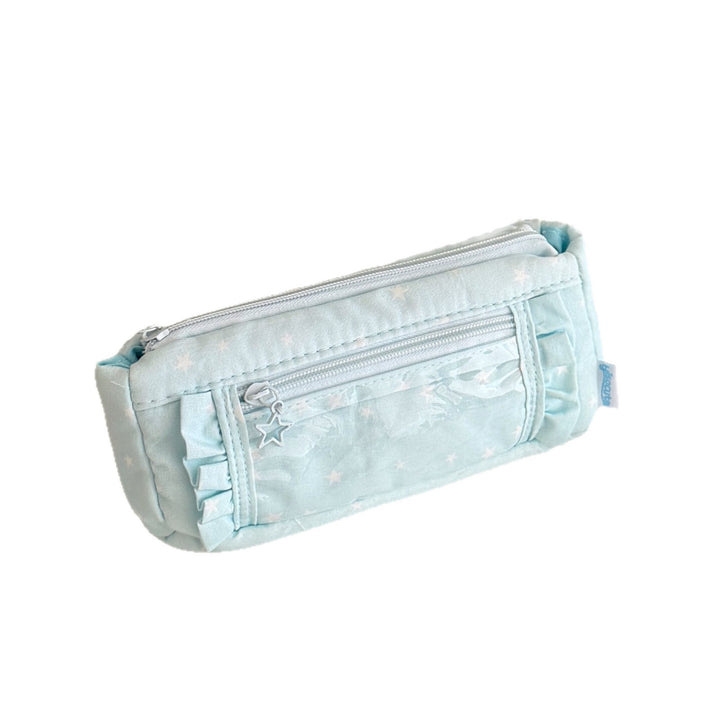 Star-Patterned Transparent Pencil Case
