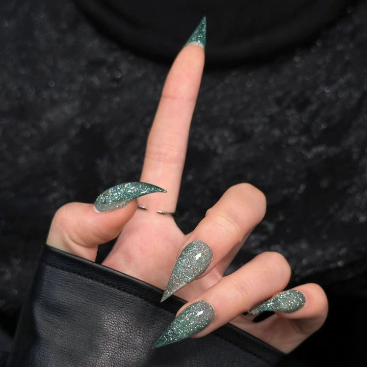Stiletto Press-On Nail Enhancements with Gem Accents