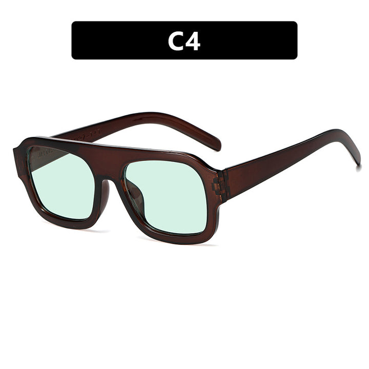 Women’s stylish square sunglasses with eye-catching animal print design Stornfield