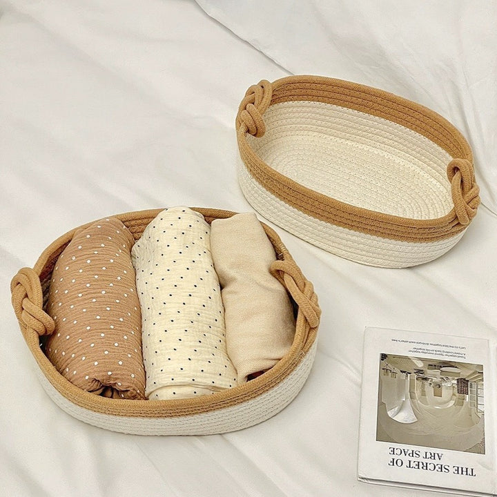 Women Versatile Storage Basket with Double Knot Accent Stornfield