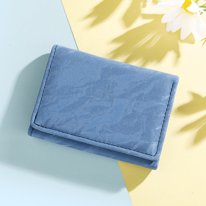 Textured Leather Flap Wallet