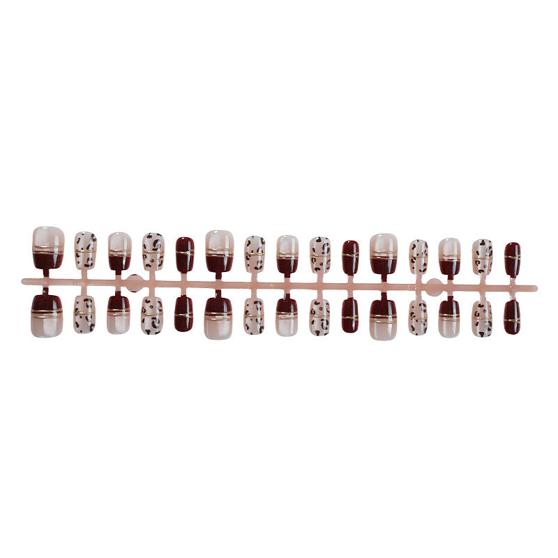 Artistic Gemstone-Studded Press-On Nails