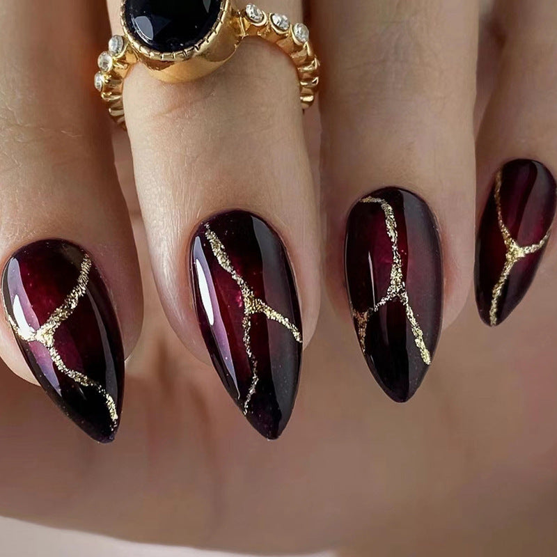 Artistic Pointed Press-On Nail Designs Stornfield