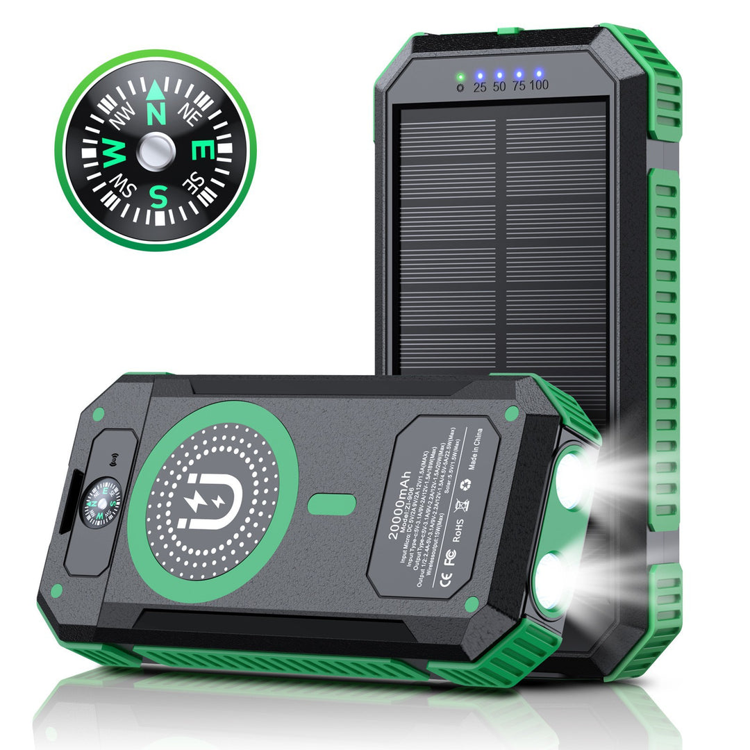 Portable Solar Power Bank with LED Light and Compass Stornfield