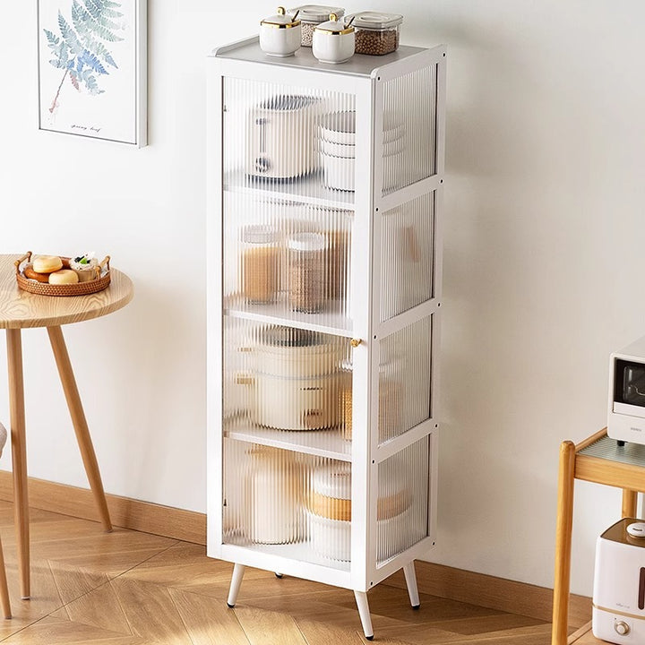 Display case with transparent glass door and multiple storage compartments Stornfield