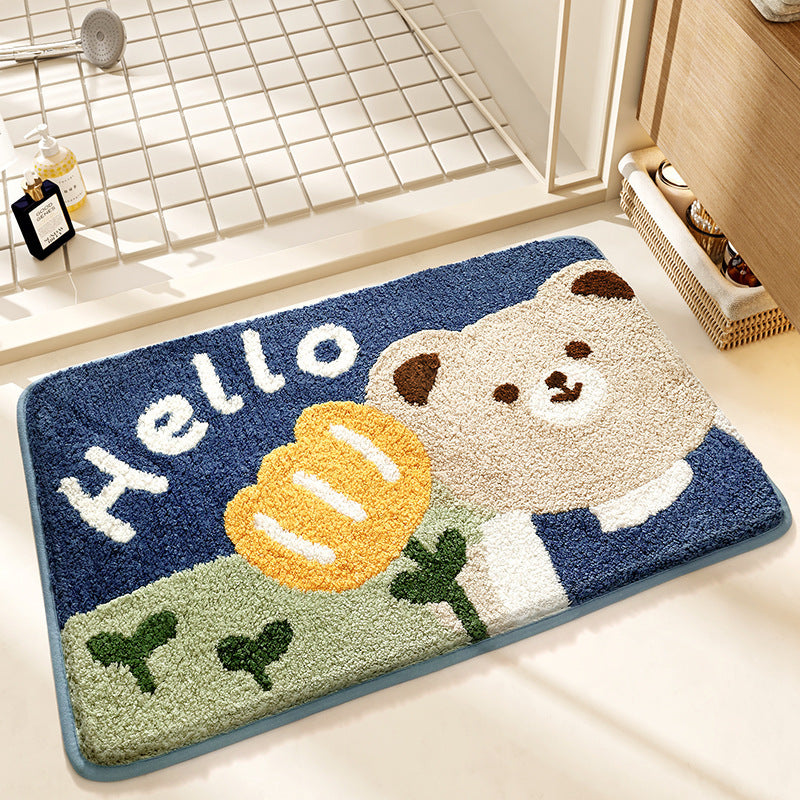 Cute Bear Theme Bath Mat