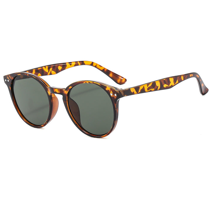 Women's fashionable round sunglasses with transparent frame and UV protection Stornfield