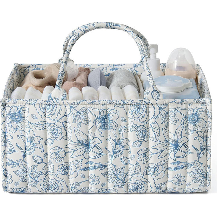 Storage basket with carrying handles and elegant floral pattern Stornfield