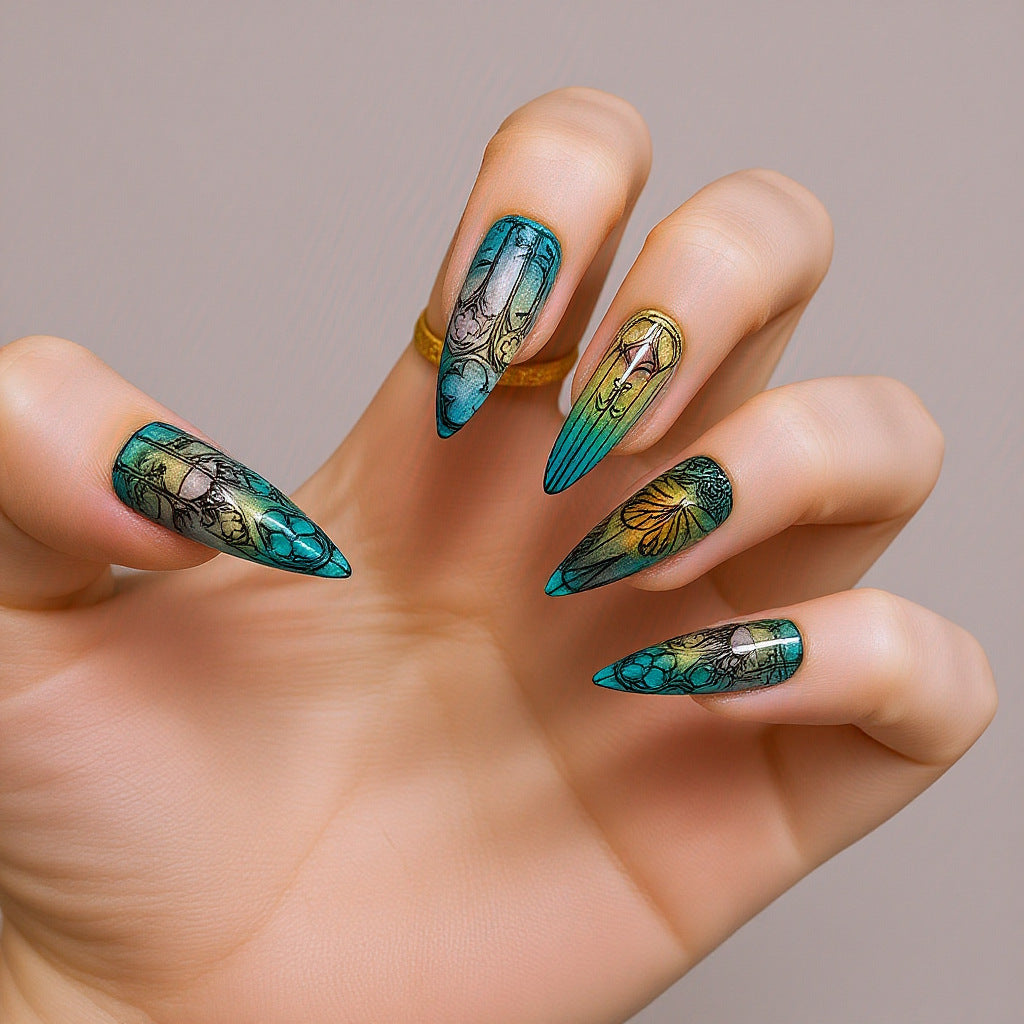 Nail set with elegant glitter design Stornfield