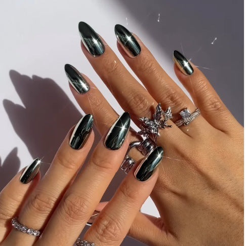 Glossy Black Stiletto Press-On Nails Stornfield