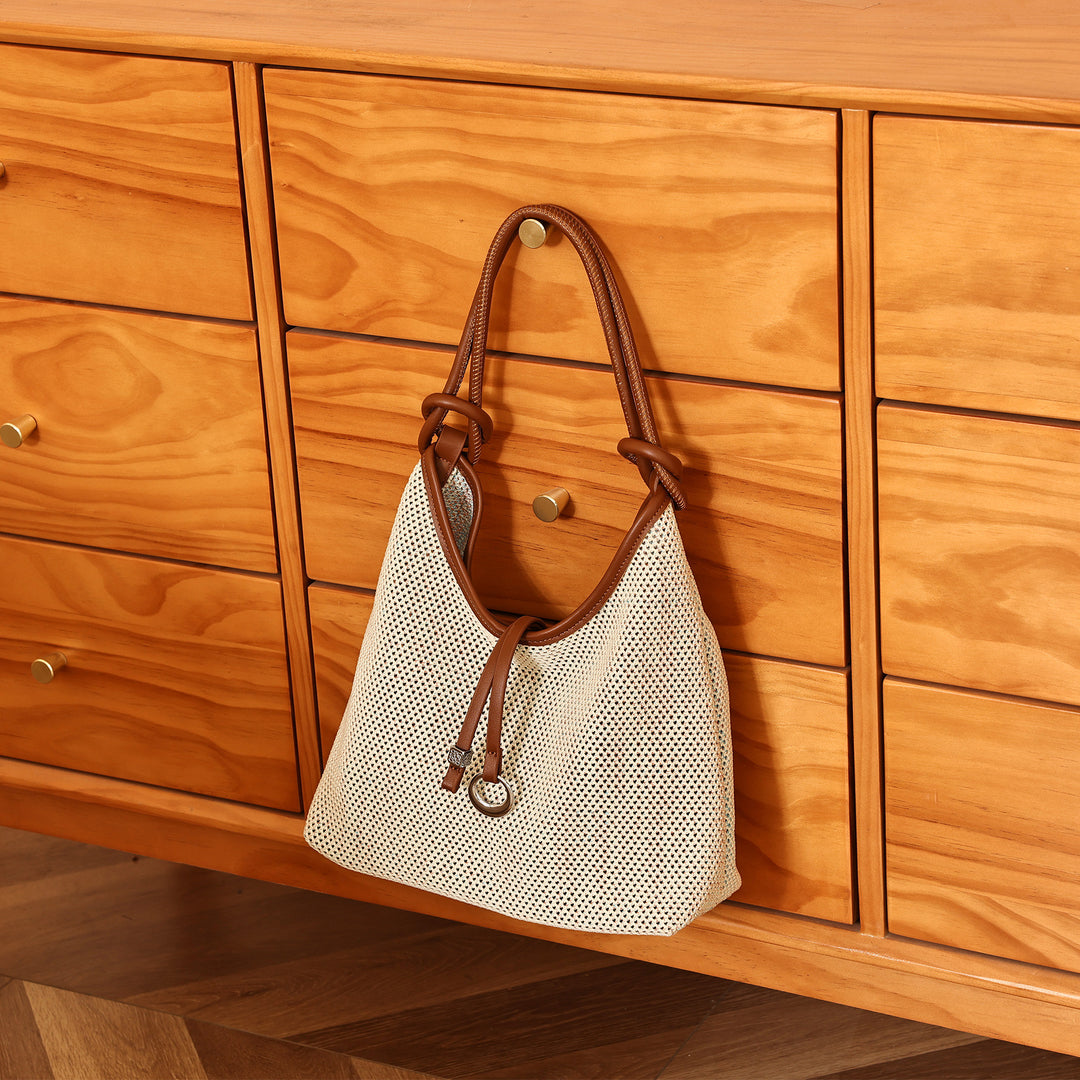Woven Mesh Hobo Handbag