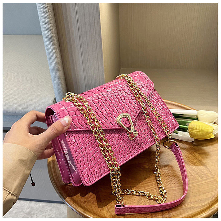 Elegant Crocodile-Texture Shoulder Handbag