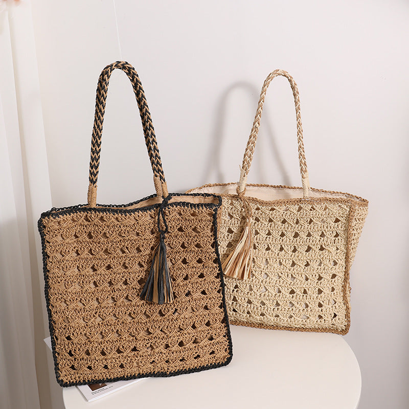 Handmade Macrame Tote Bag with Elegant Tassel Stornfield