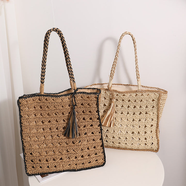 Handmade Macrame Tote Bag with Elegant Tassel Stornfield